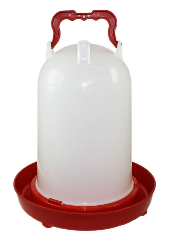 BRAND NEW DESIGN ! CHICKEN DRINKER WITH LEGS ANTI UV. 5 LITRES- RED